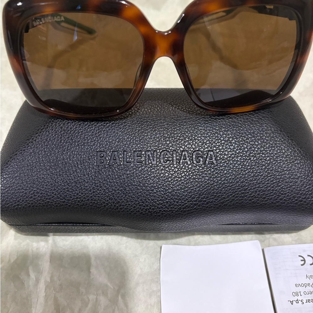 Balenciaga Brown Tortoise Sunglasses